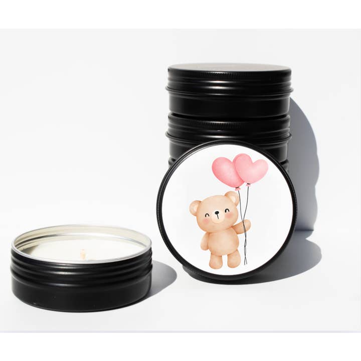 Valentine's Bear Travel Tin Soy Candle – 2 oz for wholesale by Val Viola Candles