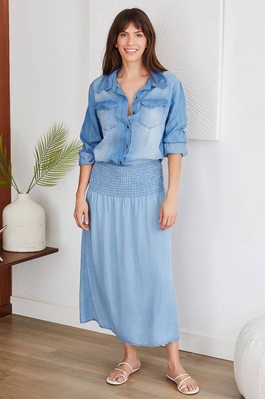 VENTI6 – wholesale Kjol - Dam – RÖKIG MIDIKJOL MED MIDJA (68884)3