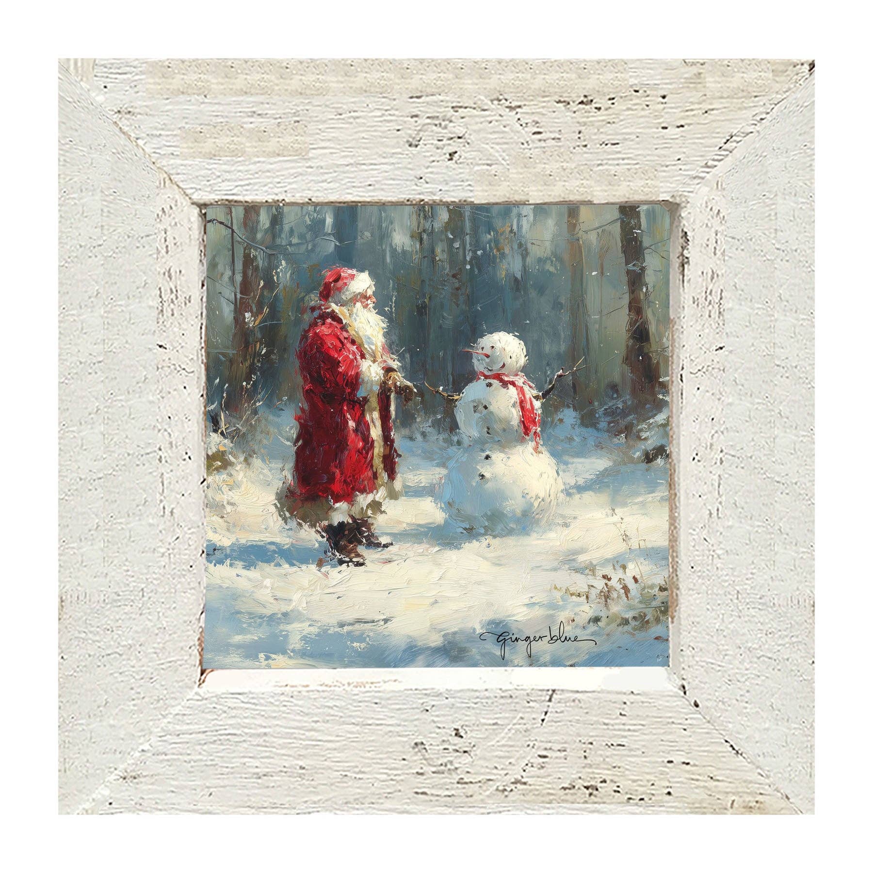 ginger blue - Wholesale Christmas Wall Art - Santa and the Snowman5