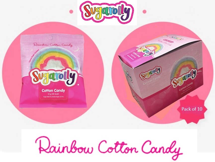 Sugarolly – wholesale Sockervadd – Sugarolly Rainbow Koreansk bomullsgodis - 60 Antal per förpackning6