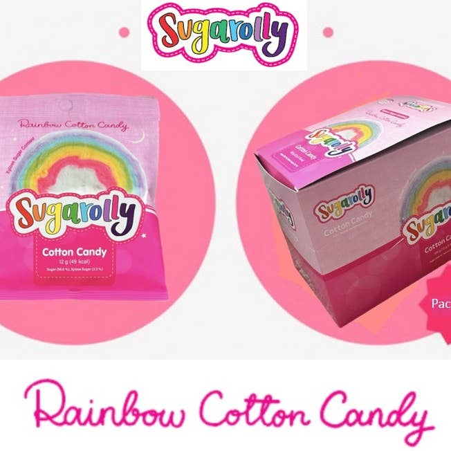 Sugarolly – wholesale Sockervadd – Sugarolly Rainbow Koreansk bomullsgodis - 60 Antal per förpackning6