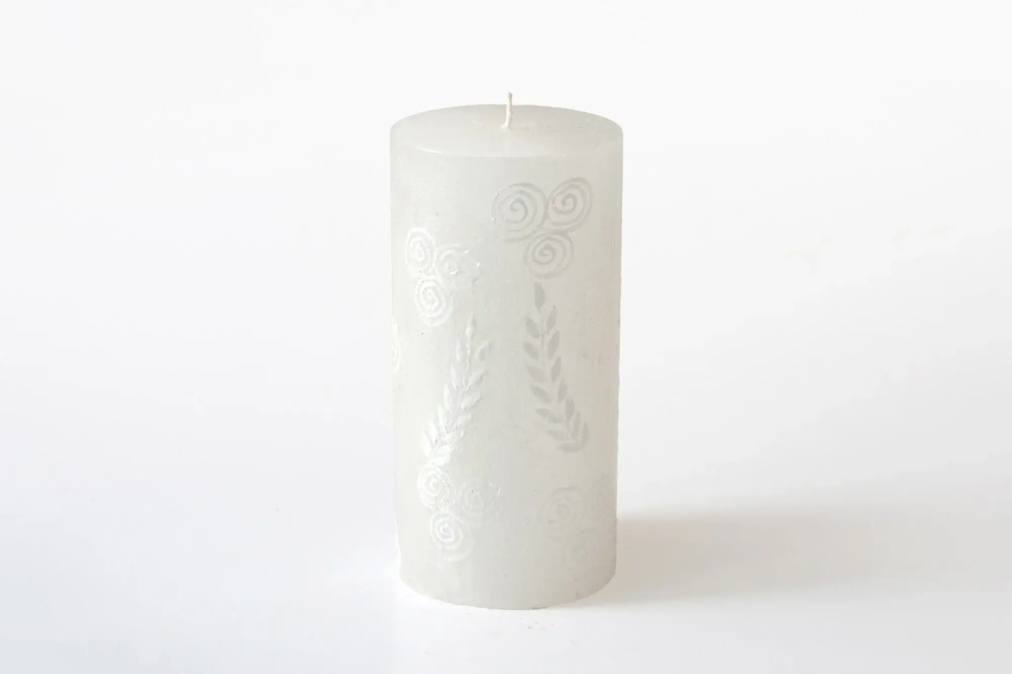 Thumbprint Artifacts - Wholesale Tapered Candle/Candlestick - White on White Candle2