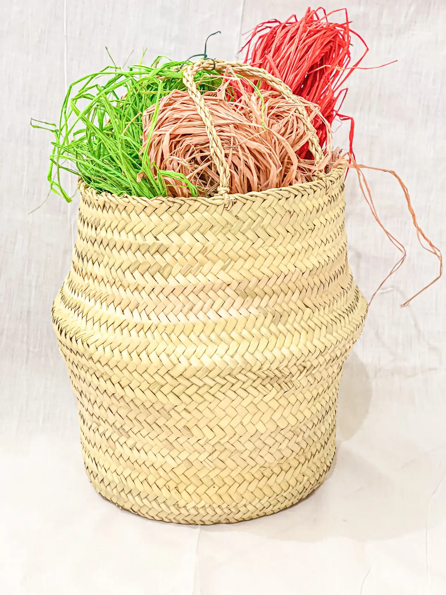 HandHappiness – Cesta por atacado – Cestos marroquinos de palha para roupa.1