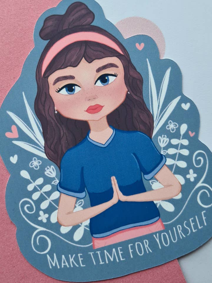 Make time for yourself sticker for wholesale by River Crescent Crafts