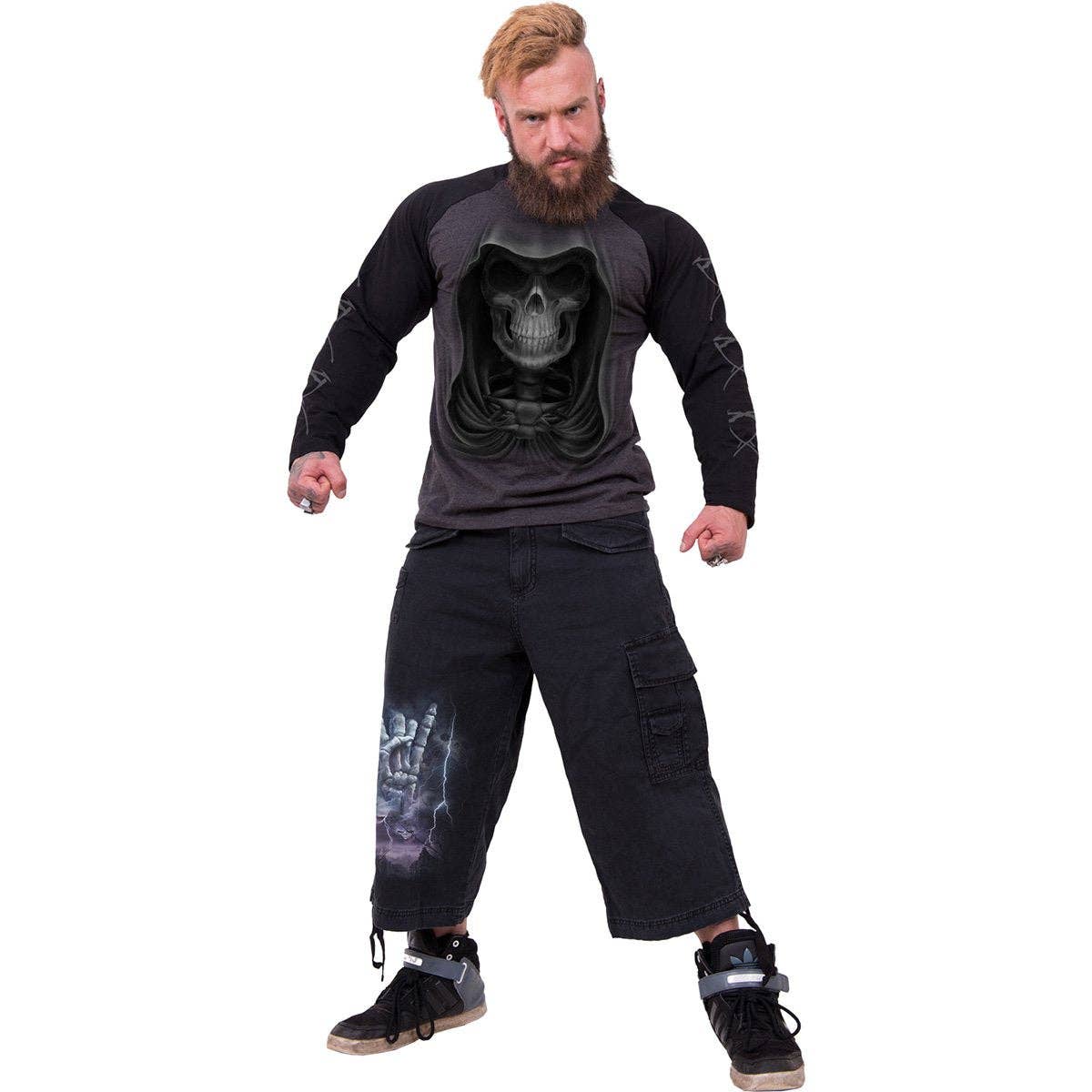 Spiral – wholesale Shorts – Men's – ROCK ETERNAL - Vintage Cargo Shorts 3/4 Long Black2