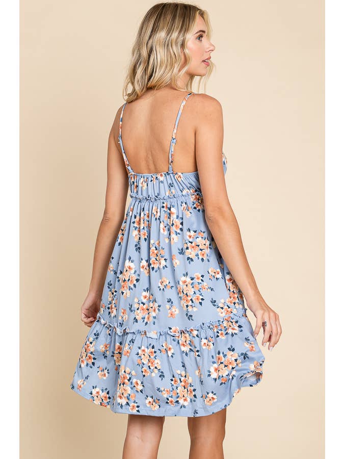 Culture Code - Wholesale Dress - Women's - CJD1436AP -CAMI FRILL RUCHING DRESS