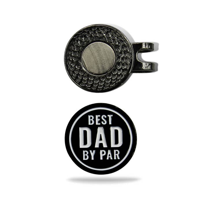 MULLIGAN HOOLIGAN® - Wholesale Gag Gift/Novelty Gift - Best Dad by Par Golf Ball Marker + Magnetic Hat Clip