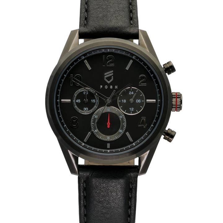 The Chrono - Supreme Red on Jet Black Watch for wholesale by FOSH Watches