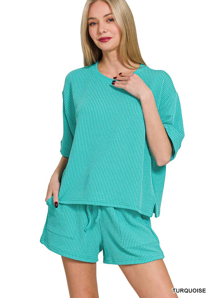 Vanilla Monkey – Engroshandel Top- og buksesæt (IKKE Loungewear) - Dame – Sæt med kortærmet T-shirt i rib og korte bukser25