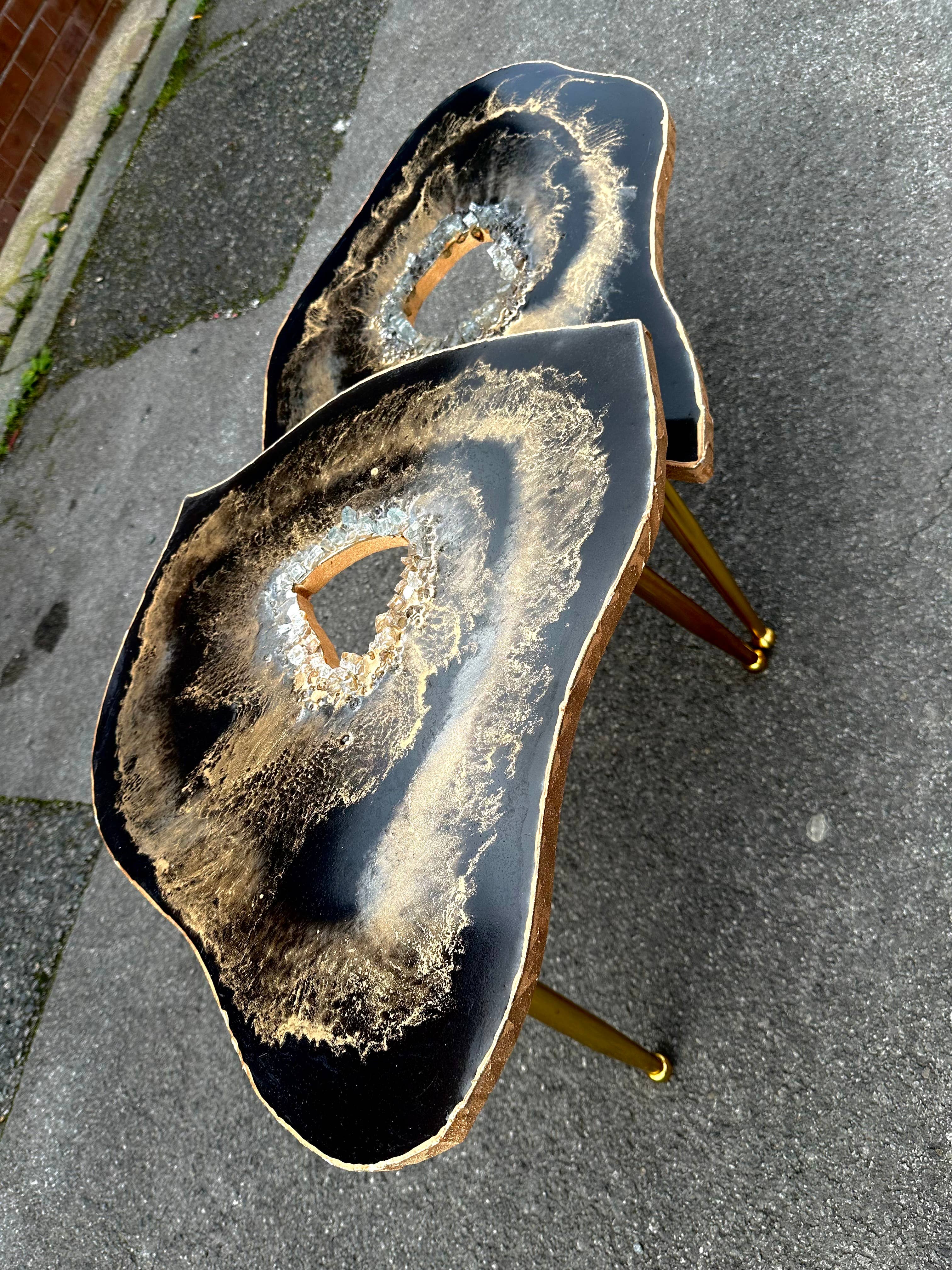 SamshineDesign - Wholesale Coffee Table - 2  Nesting agate table Large Epoxy art geode coffee/side (Copy)2