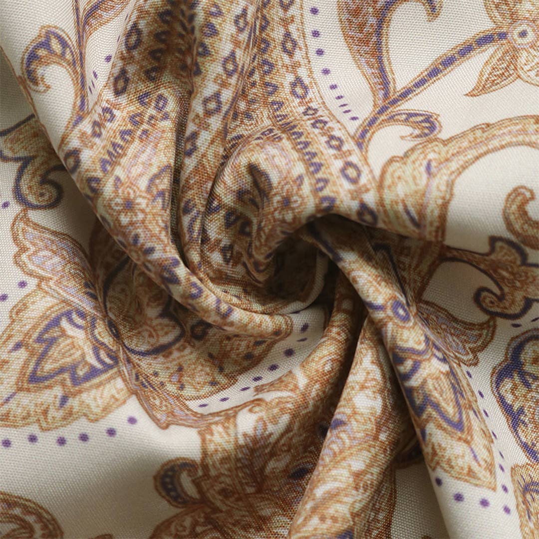 Apricot Elegant Ethnic Vintage V-Neck Paisley Print Dress BFZY1651 for wholesale on Faire12