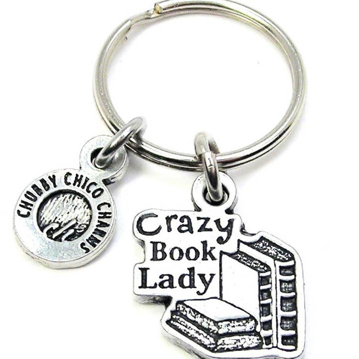 Crazy Book Lady Porte-clés Livre Amoureux Avid Reader pour la vente par Chubby Chico Charms