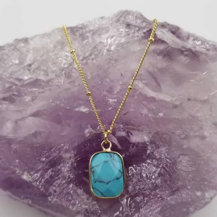 In natuursteen gerestaureerde turkoois halsketting voor wholesale door magnolia jewelry