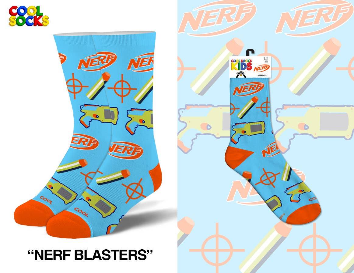 Cool Socks - Wholesale Socks - Kids - Nerf Blasters - Kids 7-10 Crew