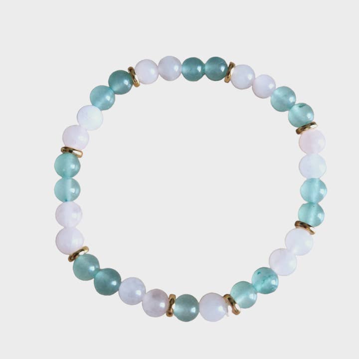 Edelsteinarmband Rosenquarz / Aventurin für den Großhandel von eigenART handgemachte Einzelstücke