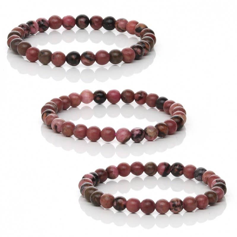 UniArt - Wholesale Manchet-armband - Elastische rhodoniet armband met 6 mm of 8 mm kralen1