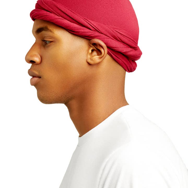 Men's Wine Halo T-Shirt Turban for wholesale by You Go Natural