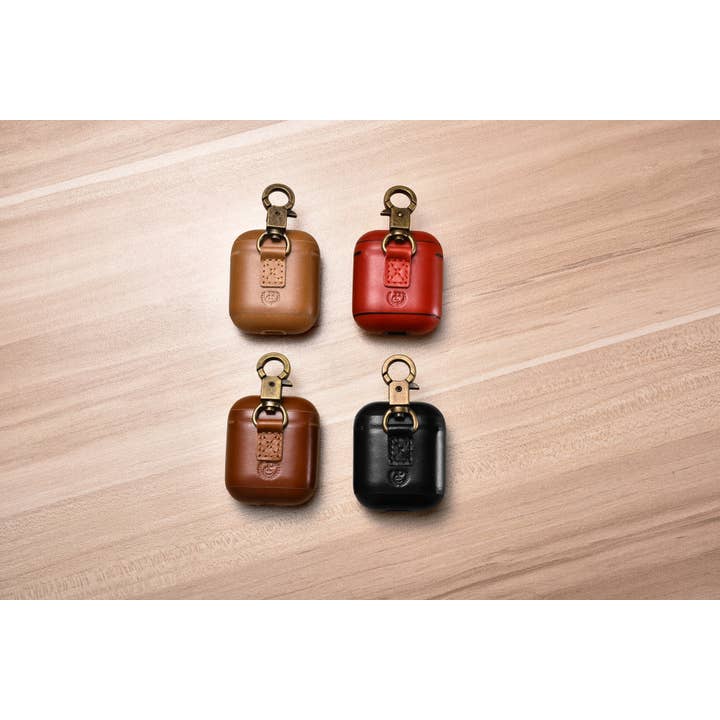 CairPods – Großhandel Airpod-/Ohrhörer-Etui – Herren – Vintage Premium AirPods Lederhülle - Braun7