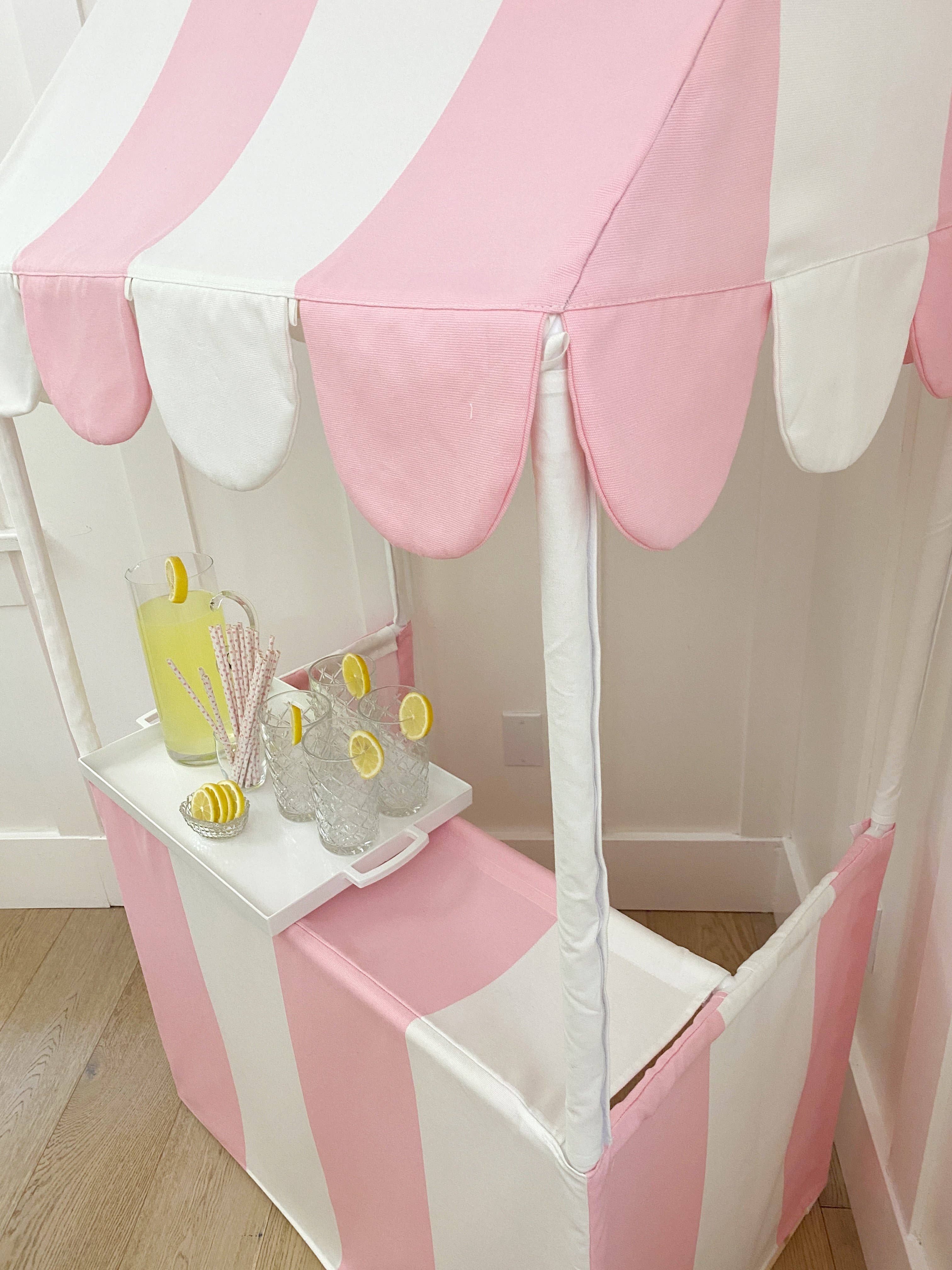 Domestic Objects - Wholesale Tent - Kids - The Market Stand Play Tent in Pink & White Cotton Canvas9