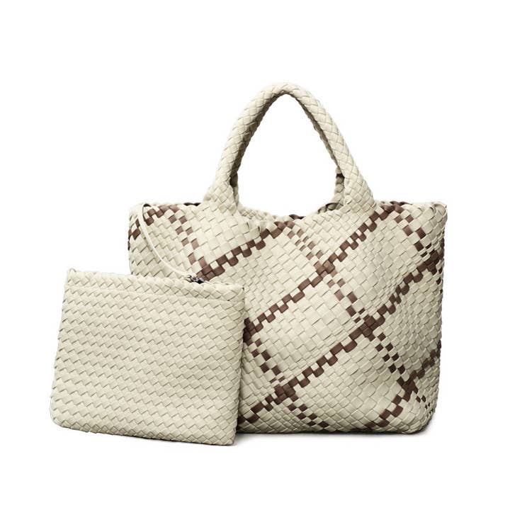 Sook Stainable - Wholesale Shoulder Bag - Women's - Vegan Neoprene Fabrics Woven Tote Hand Bag