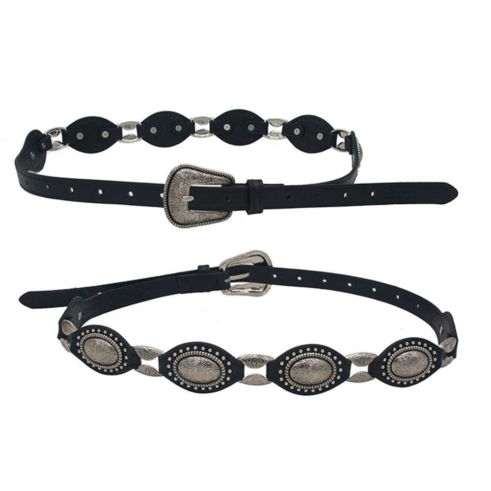 anbfashion – Großhandel Gürtel – Damen – WESTERNGÜRTEL MIT GEPUNKTETER WIRBELFLORA UND TAXI-AKZENT IW-20012ASL1