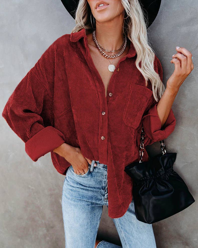 Hipster Row - Wholesale Shirt Jacket/Shacket - Women's - Jacey Corduroy Shacket | S-XL10