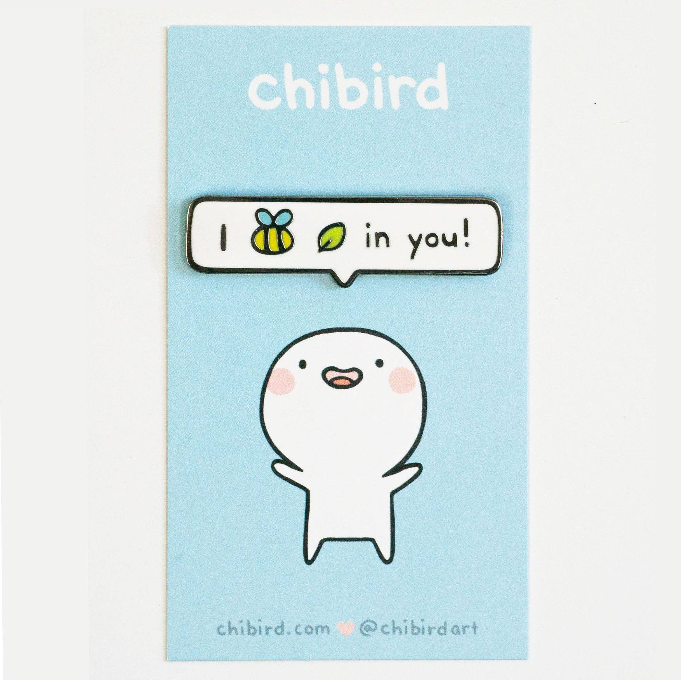 Chibird – wholesale Lapel pin/button – I Bee Leaf in You Enamel Pin1