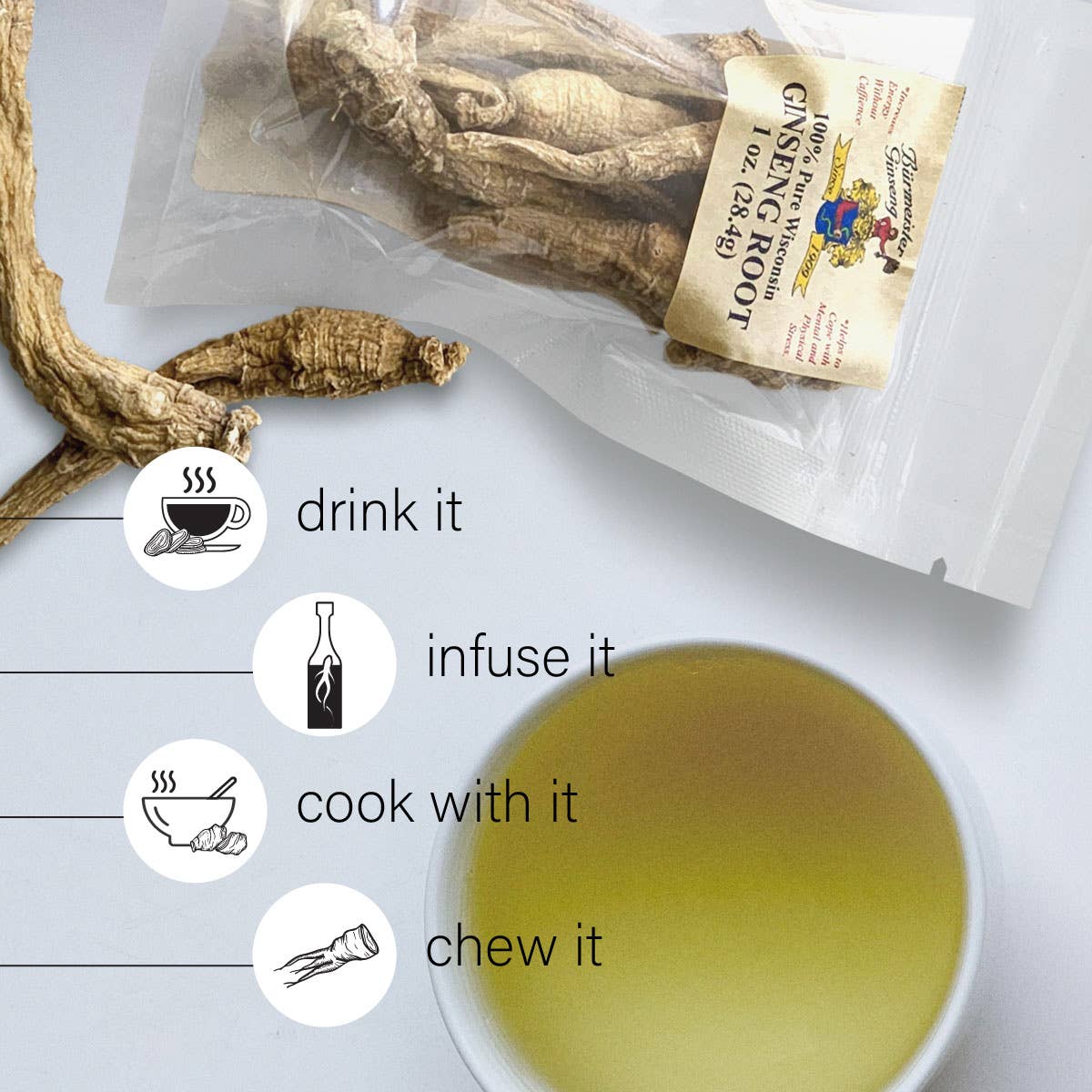 Burmeister Ginseng - Wholesale Herbs - Ginseng Root 1 oz2