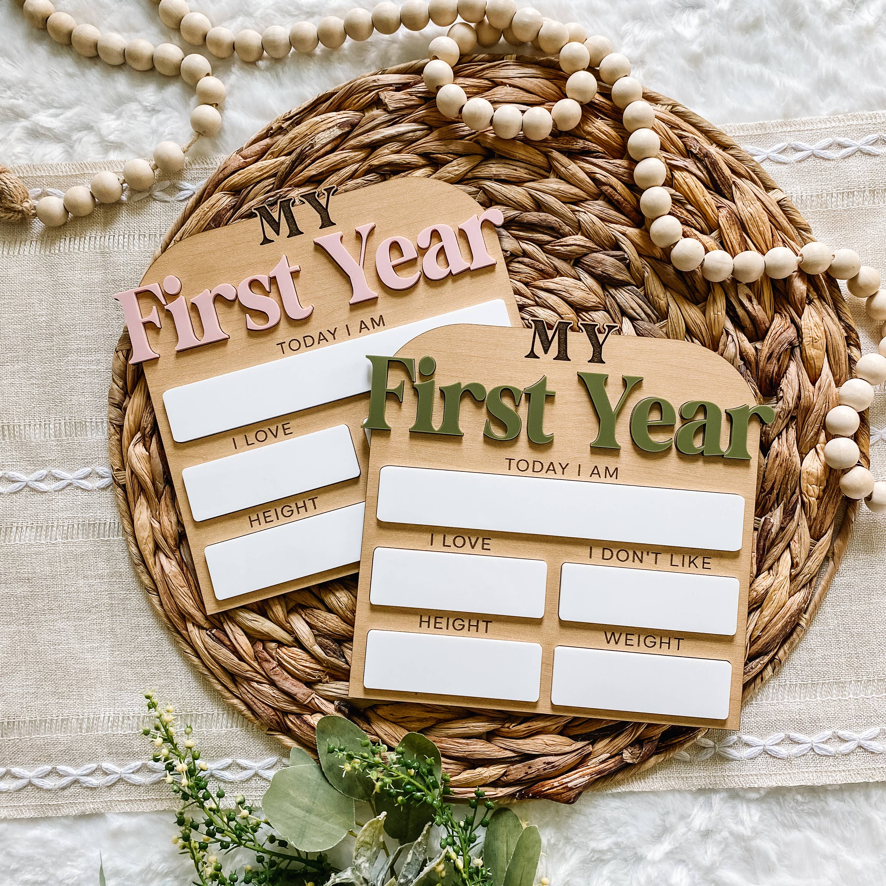 Claire and Bella - Vente Illustration événement/souvenir - Enfant et bébé - Tableau des statistiques mensuelles des jalons de la première année2