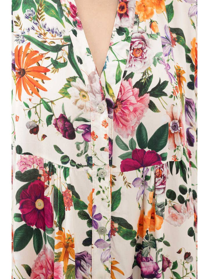 Happy look - Wholesale Dress - Women's - Maxi dress in floral printed viscose