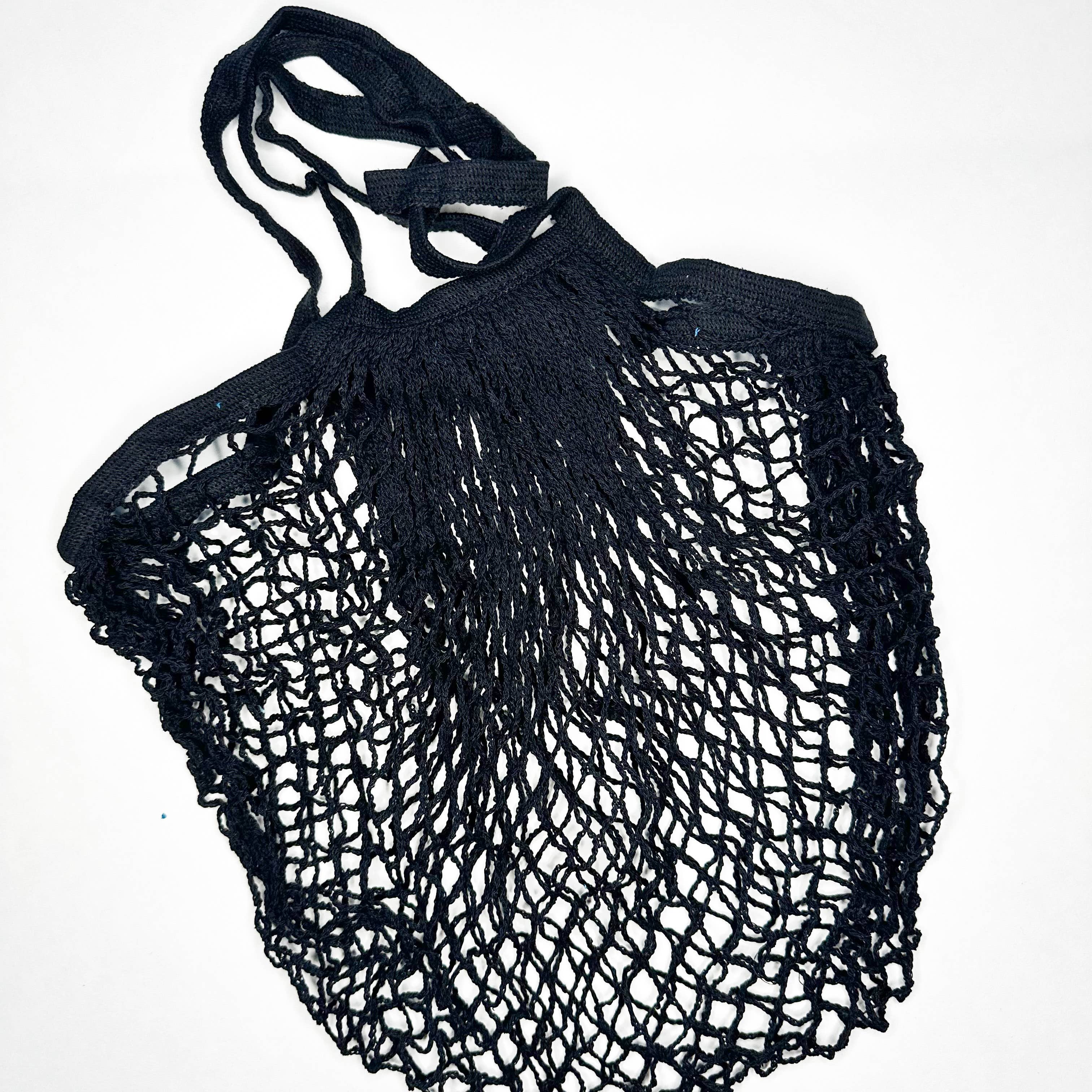 Smile Boutiques - Wholesale Kruidenierswinkel/boodschappentas - Herbruikbare netzak van biologisch katoen (lange handgreep)12