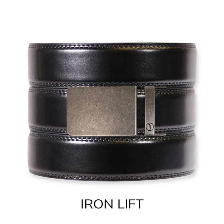 Tough Apparel – Engroshandel Bælte - Herre – Glans Sort Læder Ratchet Bælte & Spænde Sæt11