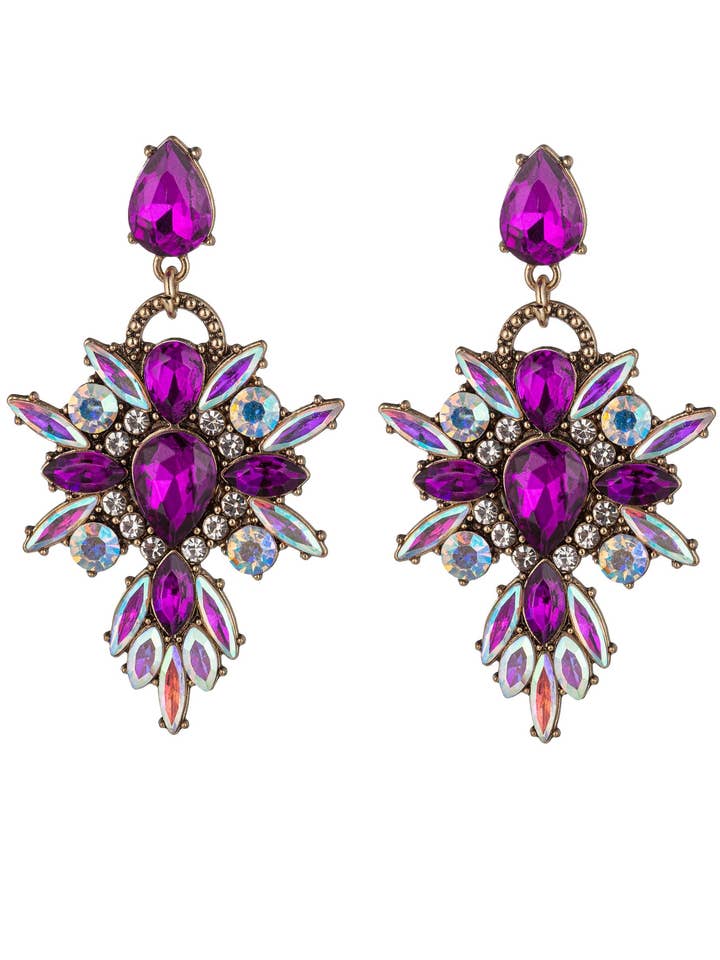 Lexy Purple Statement Earrings for wholesale by Eye Candy Los Angeles