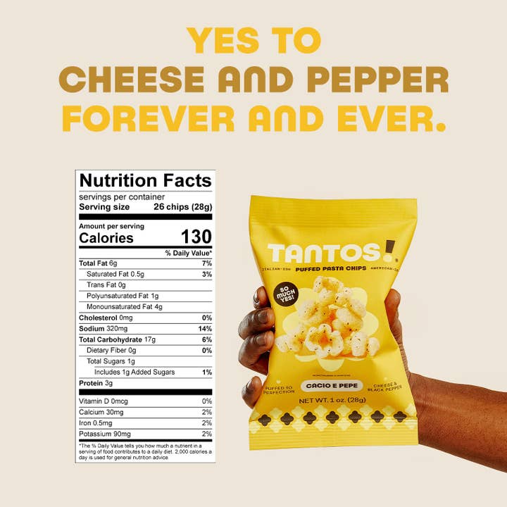 Tantos - Wholesale Puffed Snack - Cacio e Pepe - 1oz (case of 30)