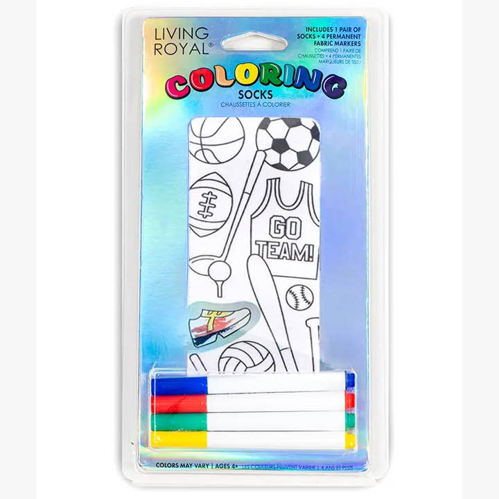 Living Royal - Wholesale DIY Craft Kit - Kids - Ankle Socks - DIY Coloring Kit - Sports Team Spirit0