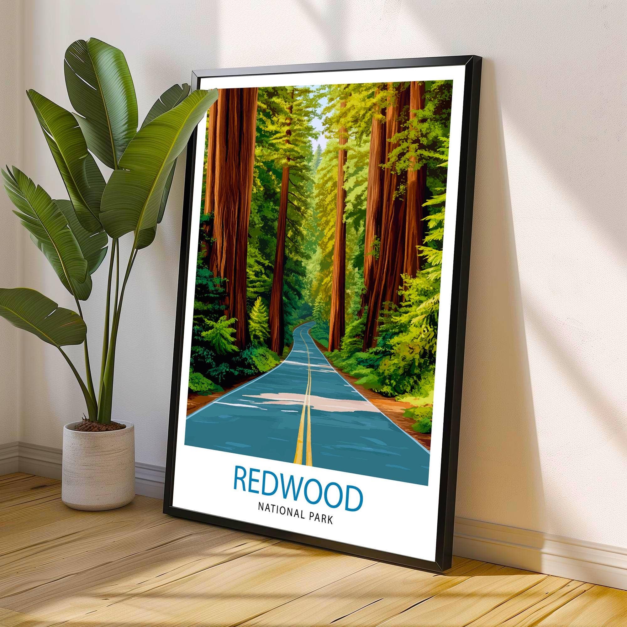 InkNPrintz – wholesale Art print – Redwood National Park California Travel Poster4