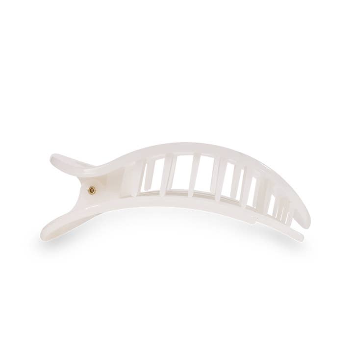 TELETIES - Wholesale Hair Clip - Women's - Round Flat Hair Clip | Medium | Coconut White