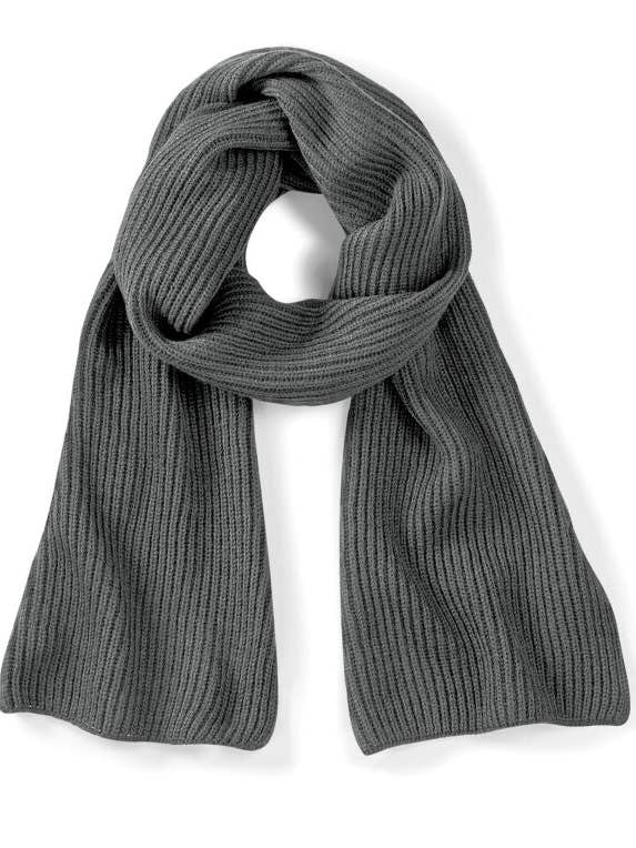 Beechfield Metro Knitted Scarf | Unisex | Ribbed | Soft Touch | 3 Colours | One Size for wholesale by Logo Free Clothing