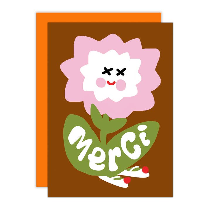 'Merci Flower' card for wholesale by the design dealership