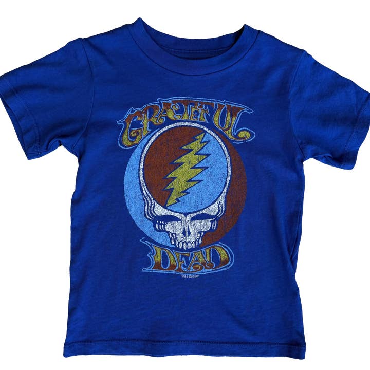 Grateful Dead Classic Stealie SS true blue tee for wholesale by Rowdy Sprout