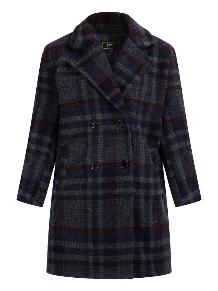 Manteau en laine à carreaux pour femme Faina (29025732-SR0925) pour la vente par MO Streetwear