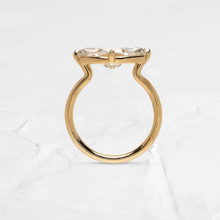 DJOYR - Wholesale Engagement Ring - 2.56ct Marquise East West Moissanite Ring in 10K Gold2