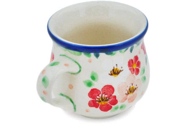 Polmedia Polish Pottery - Wholesale Coffee/Tea Cup - Espresso Cup 2 oz Pink Divinity Theme UNIKAT1