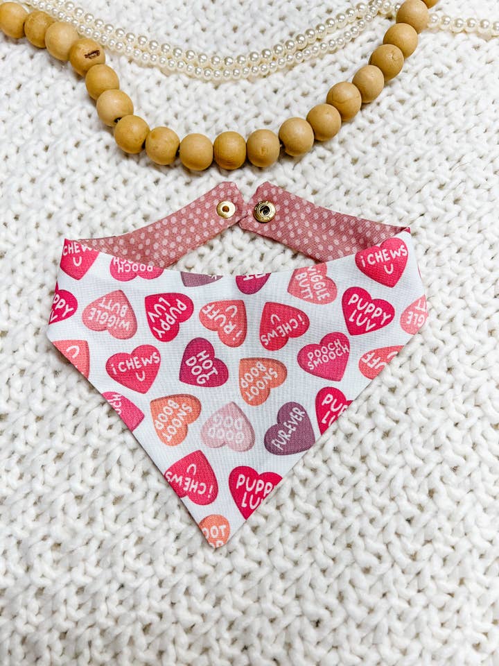 Hjärtan Vändbar Hundbandana, Alla Hjärtans Dag Husdjursscarf för wholesale av StellaLoo