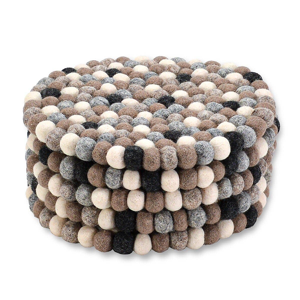 BNB Crafts Inc. - Wholesale Trivet - Round Pom-pom Trivets- Natural Color1