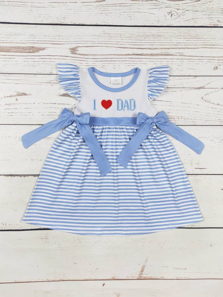 Abito da bambina con applicazioni I Love DAD per la vendita all'ingrosso da parte di sassy kids palace