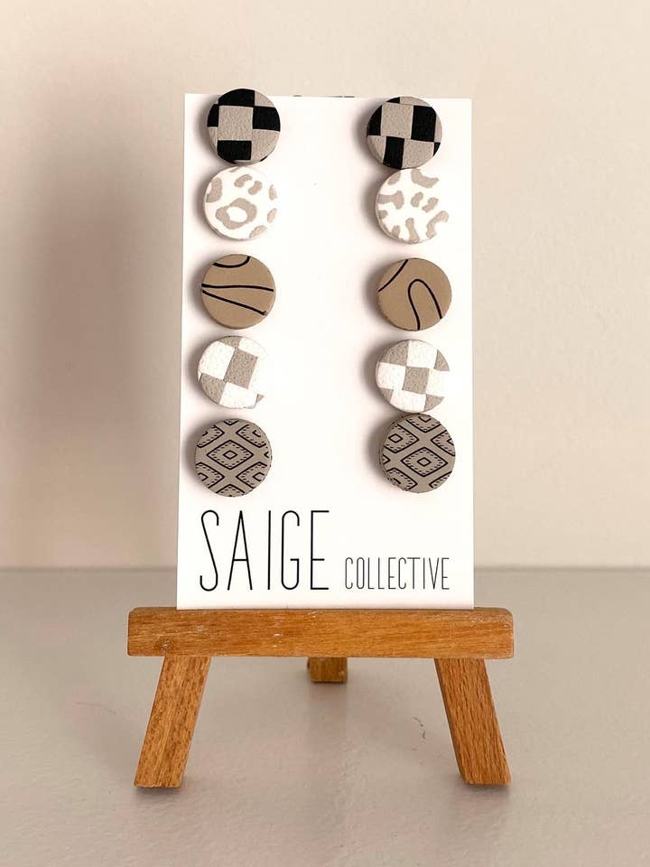 The Mod Squad - Clay Earring Stud Pack for wholesale by Saige Collective