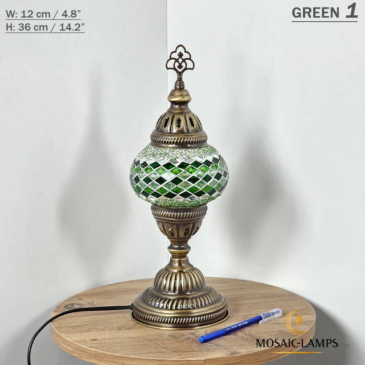 Mosaic Lamps - Wholesale Accent/desk lamp - 10+ Colors - Turkish Mosaic Medium Globe Table Lamp, Handmad13