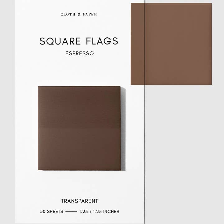 Cloth & Paper - Wholesale Bookmark - Square Transparent Page Flags30