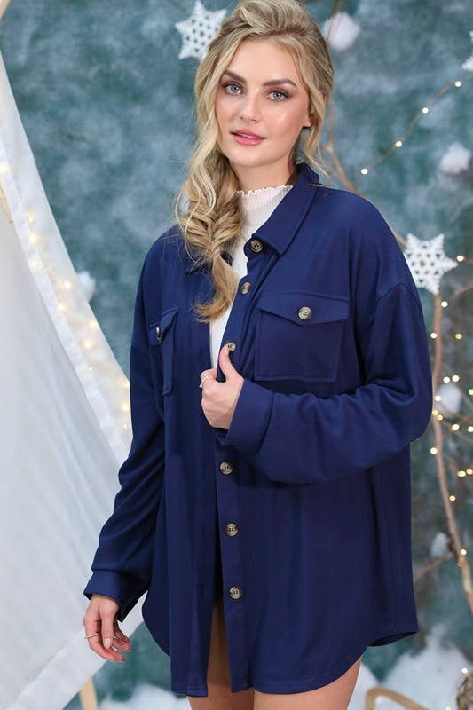 NINEXIS - Vente Veste-chemise – femme - CWOJA701_VESTE BOUTONNÉE DOUCE ET CHAUDE50